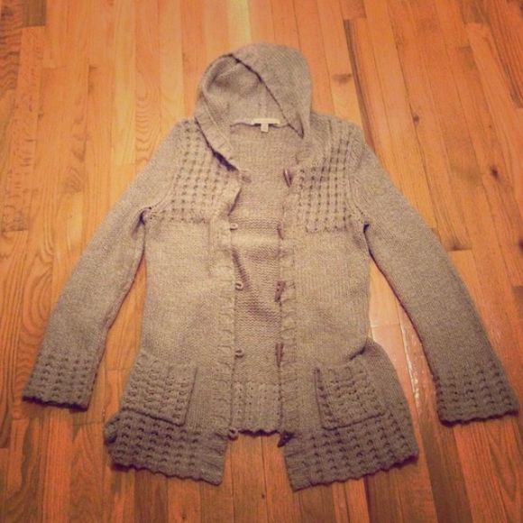 Taupe Long Hooded Cardigan