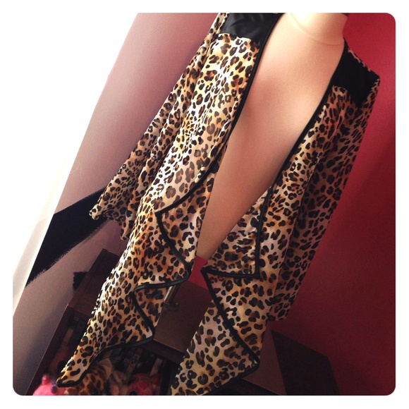 Sheer cheetah print cover up