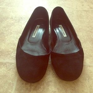 Manolo blahnik 39 1/2 black suede flats