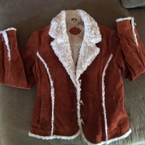 Wilsons Leather Suede Faux Fur Coat SZ XL
