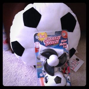 Brand new soccer pillow and squeeze breeze