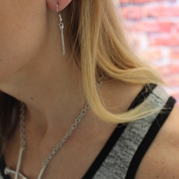 Silver twisted nail necklace set - Picture 2 of 2