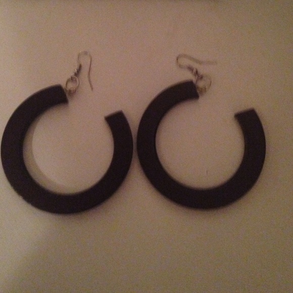 Wooden hoop earrings