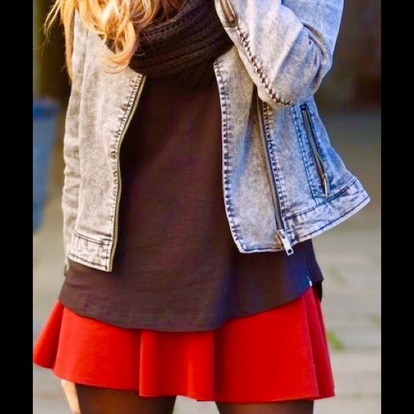 💋Beautiful Maraschino Red TopShop skirt