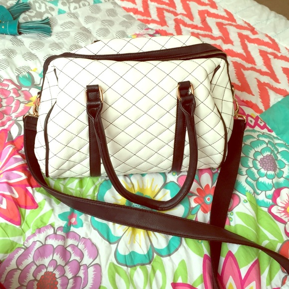 White and black purse