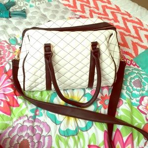 White and black purse