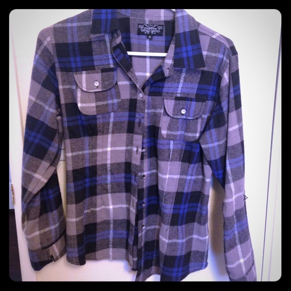 Blue and gray flannel