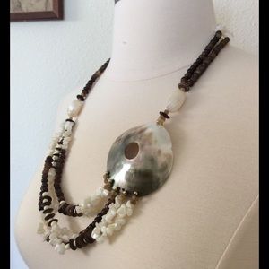 Vintage shell and wood statement piece.