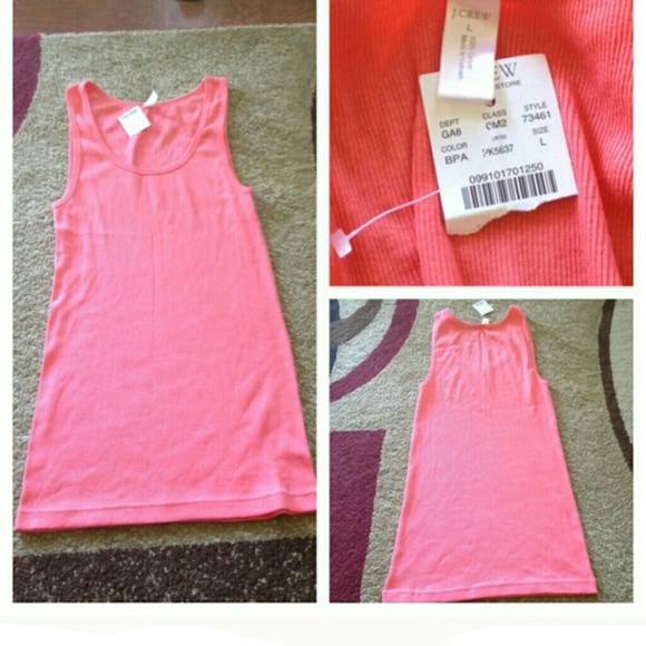 J.crew coral pink ribbed tank