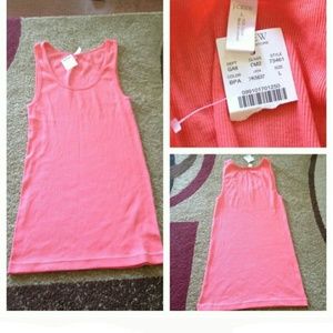 J.crew coral pink ribbed tank