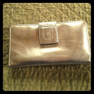 Fossil silver leather wallet