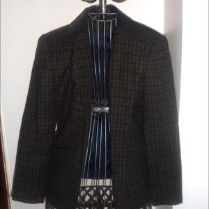 Green/blue wool blazer