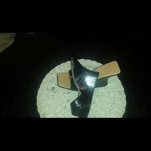 Black Bareback Wedge Heel