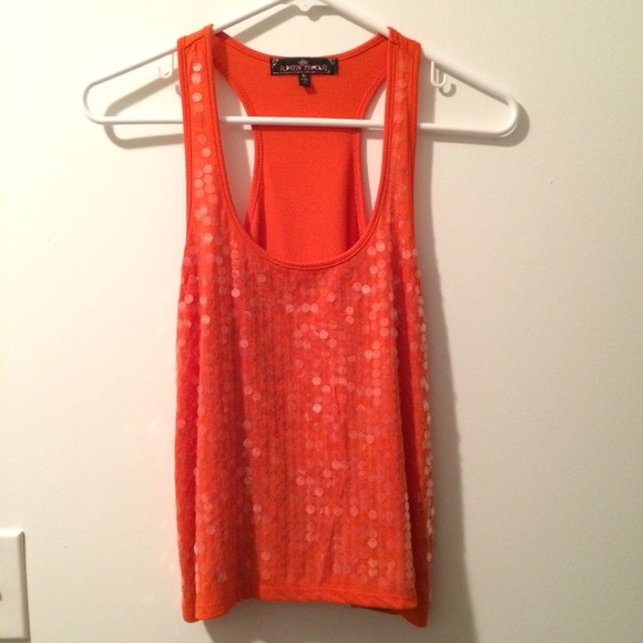 Orange Sequin tank - Picture 1 of 3