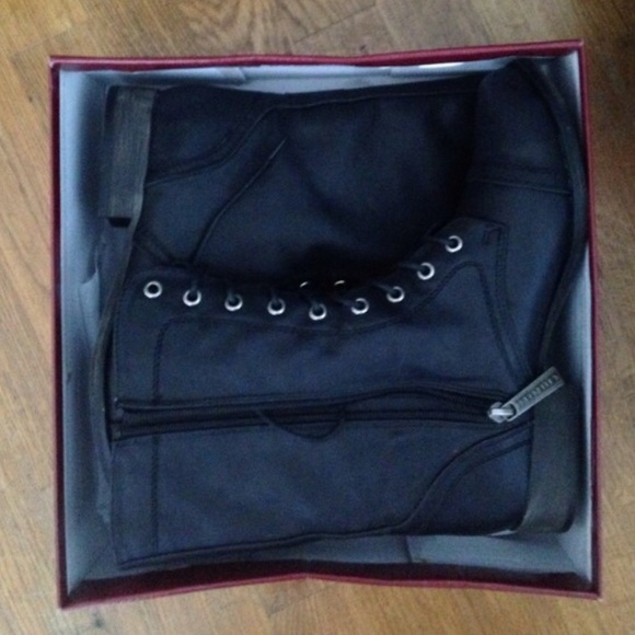 Black combat boots