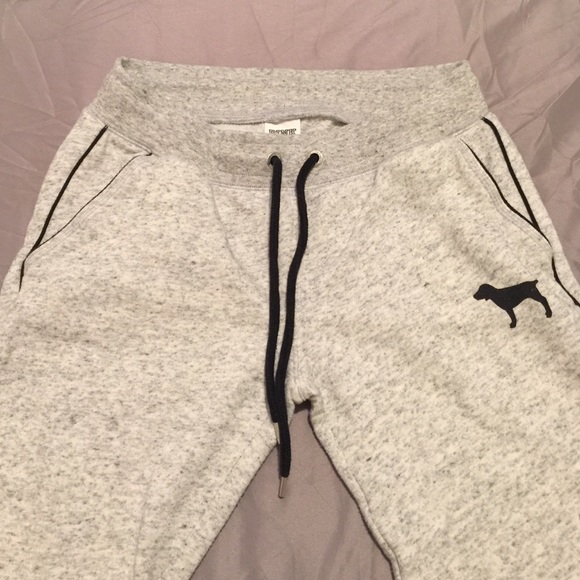 Gray Victoria's Secret jogger pants.