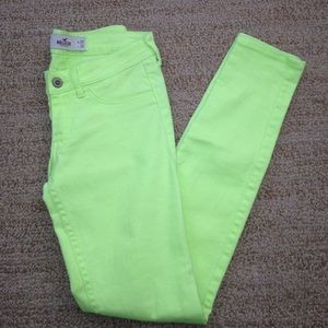 Bright yellow / green Hollister skinny jeans