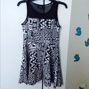Aztec black and white dress