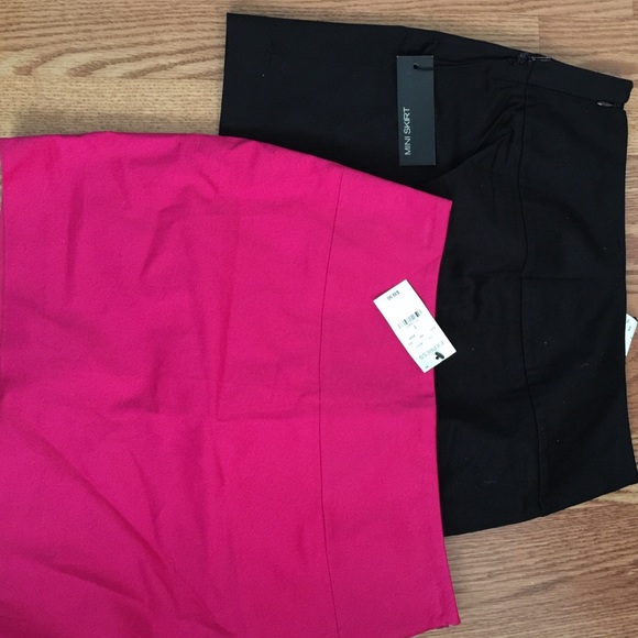 Express black and pink mini skirt