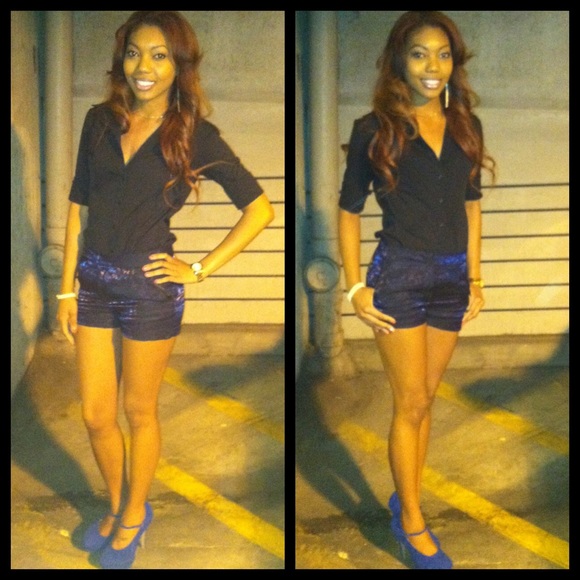 Blue Platform Heels