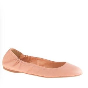 J. Crew Nude Emma Leather Ballet Flats