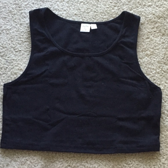 Black razor back crop top