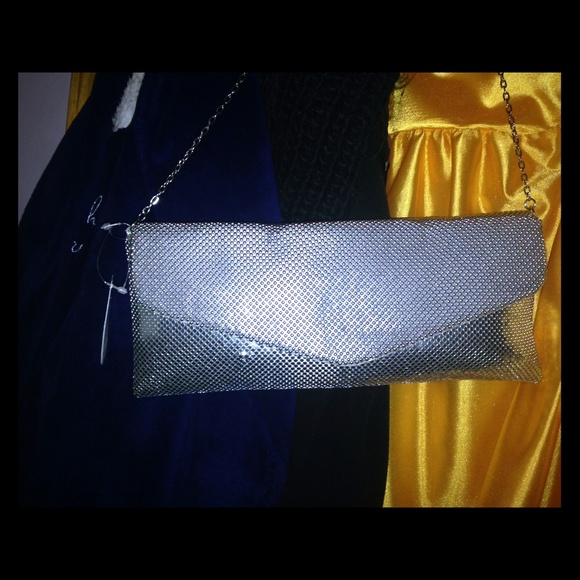 Silver clutch. Matches prom dress!