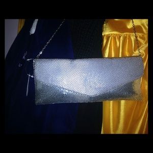 Silver clutch. Matches prom dress!