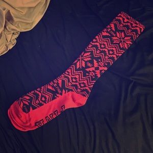 One pair of Red Victoria secret socks