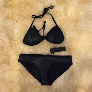 BRAND NEW MATTE BLACK TRIANGLE BIKINI