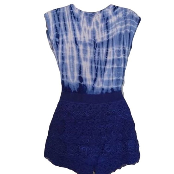 Xtaren Shorts Host Pick Xtaren Tie Dye Lace Shorts Romper Poshmark