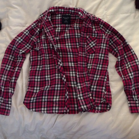 Pink white and black flannel