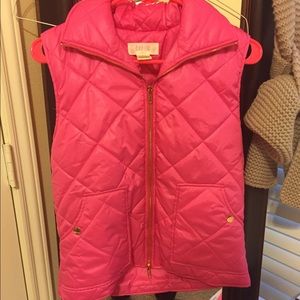 Pink puffer vest