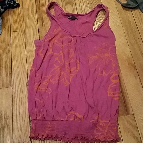 Floral american eagle tank