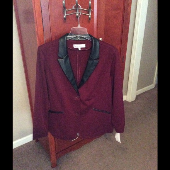 G by Guliana Rancic Blazer with faux leather