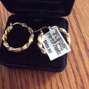 SOLD! Italian Twisted Hoop Earrings