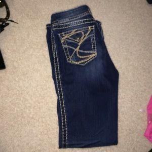 Silver dark denim jeans. Size 28 32