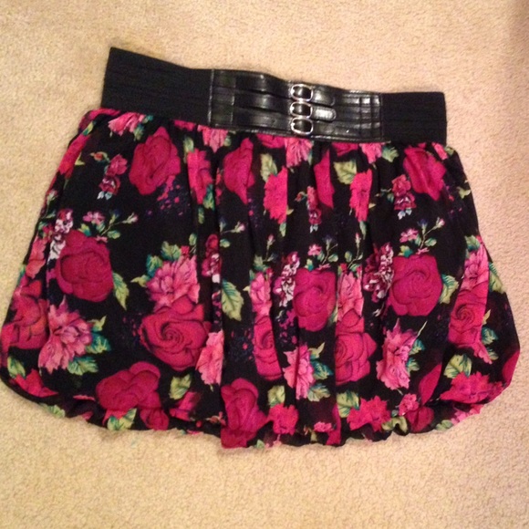 Black & purple w/ some green floral skirt