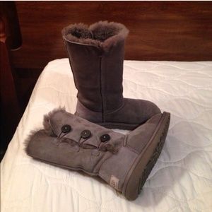 Tall Grey Button Uggs