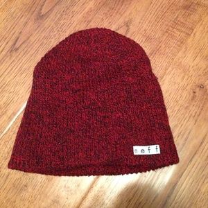 Black and Red Neff beanie