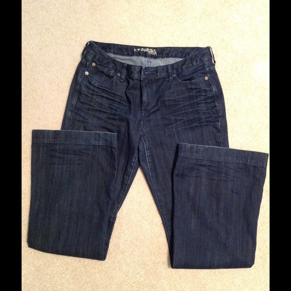 Express Dark Rinse Flare Jeans