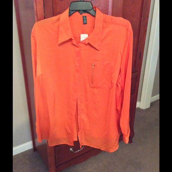 Ralph Lauren Vibrant Orange Blouse