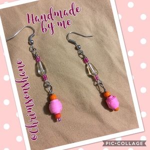 🆕🍥Handcrafted Cotton Candy Drop Earrings