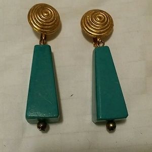 Vintage Simulated Aqua Stone Earing