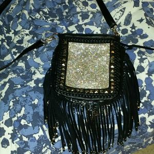 Black fringe purse