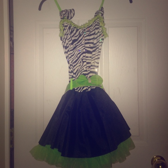 Other Lime Green And Zebra Dance Costume Poshmark