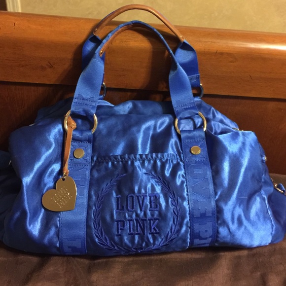 Love pink blue satin bag looks like new