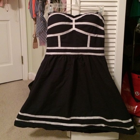Navy and white dress