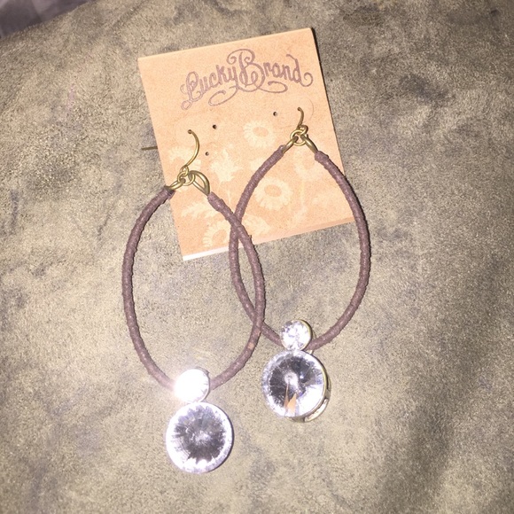 Lucky Brand Rustic Shimmering Hoop earrings- new
