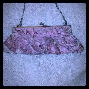 Express Pink Beaded Clutch